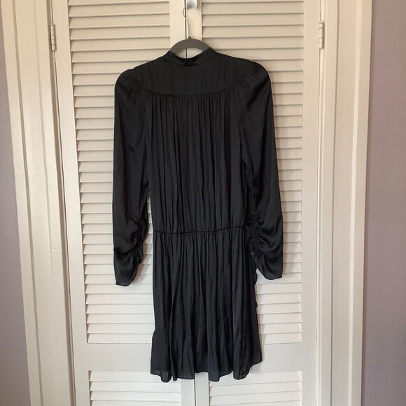 Zadig & Voltaire Reveal Satin Dress black long sleeve mini medium - Picture 7 of 11